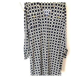 Navy Blue/Tan Looped Dress